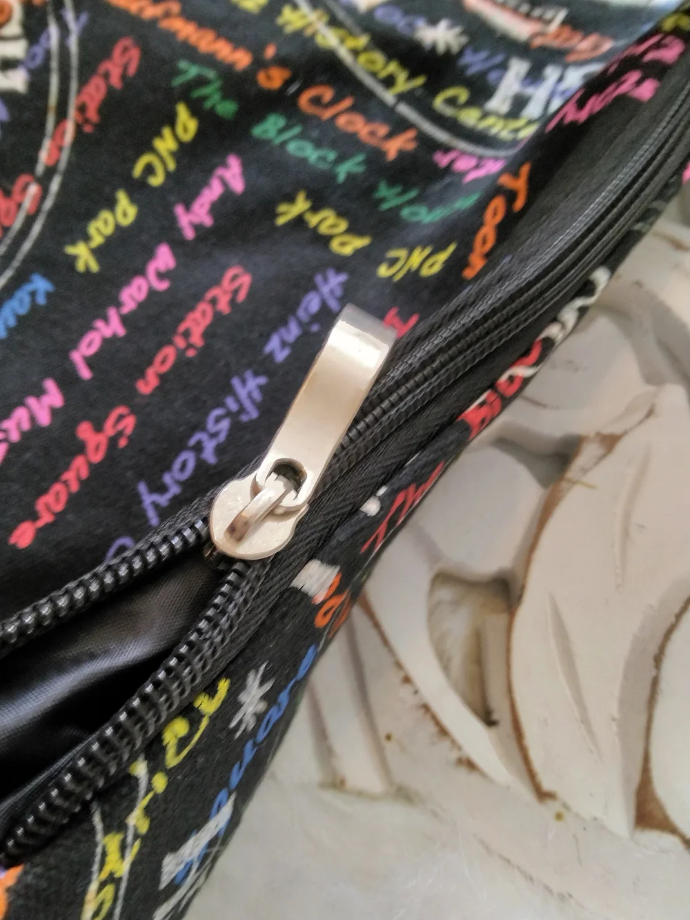 Pittsburgh Skyline Graphic Tote - Black with Rainbow Script - Picture 2 of 8